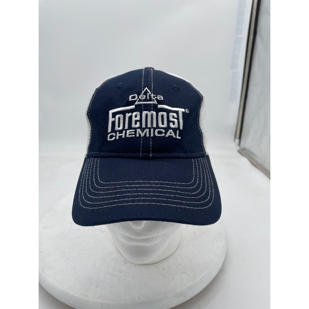 Delta Foremost Chemical Mesh Back Trucker Hat Adjustable Dark Navy Blue